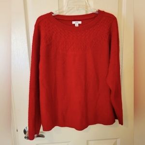 Croft & Borrow Womans Pullover Red Knit Sweater - Size XXL
